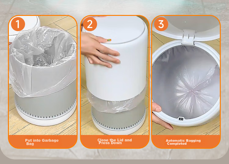 Jiabangshou Living Room Trash Can, Home Use 2026 New Model, 12.3L with Lid, Large Size, for Kitchen, Bathroom, Toilet, Bedroom, Air Pressure Bi 7