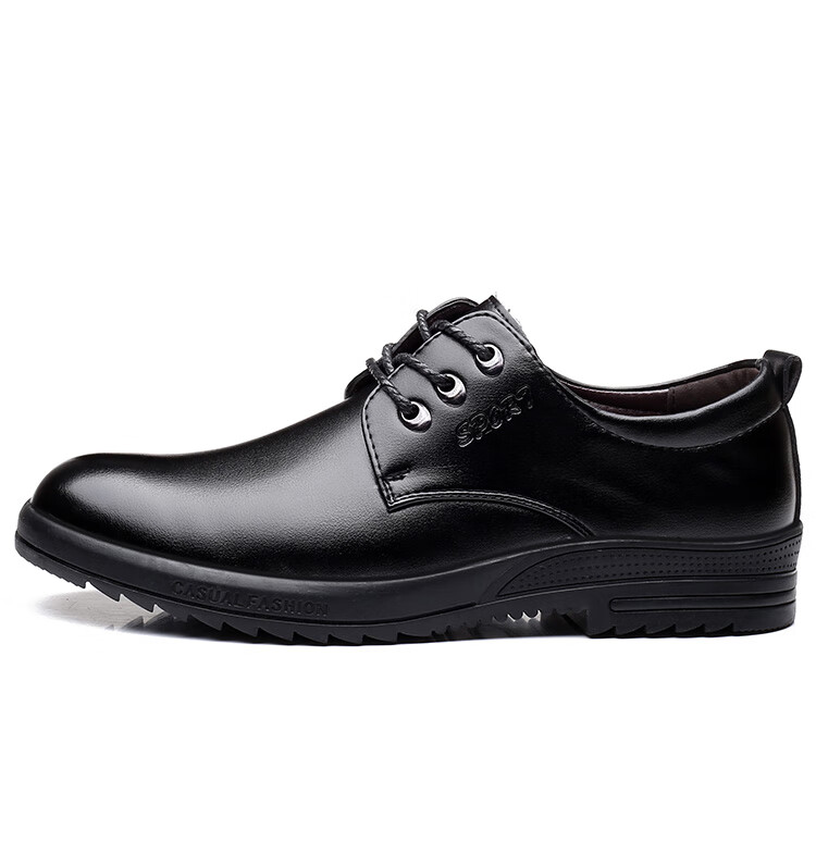 BEIOUTU Men's Business Casual Leather Shoes, Formal Comfortable Low-Top Lace-Up British Style Men's Shoes, 581 Black, Size 43 7