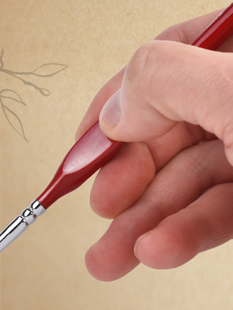 BGI-WAPM No. 000 Line Pen, Art-Specific Watercolor And Gouache Outline Brush, Hand-Drawn Edging Pen, Small Brush, Fine Line Brush, Fine Hair Brush, Drawing Brush, Line-Drawing Acrylic Chinese Painting Pigment Brush, Sketching, Marker Drawing 10