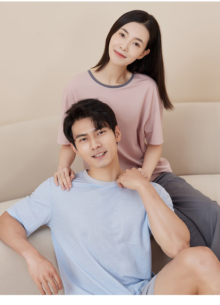 Yiershuang [Cooling] Women's Loungewear Set, Short-Sleeve Top And Long Pants, Comfortable Loose Pajamas for Wome 31