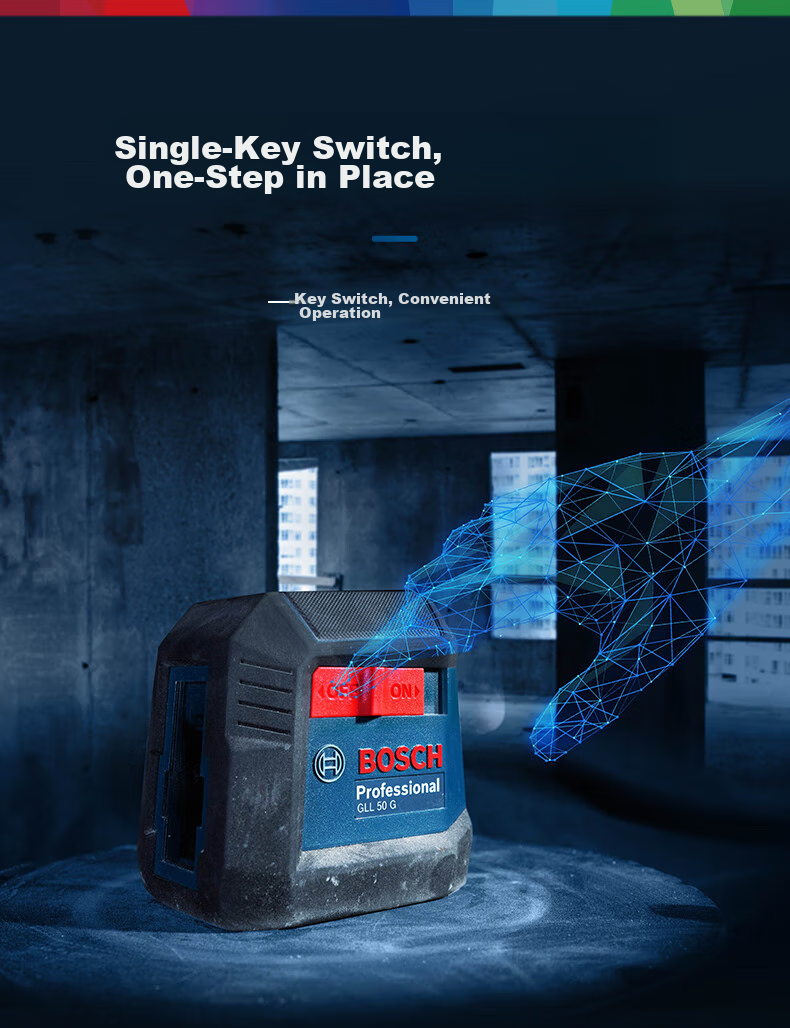 BOSCH High-Precision Green Light 5-Line Leveling Instrument, Laser Level Ruler, Electronic Ruler, GLL 50-15 XG 9