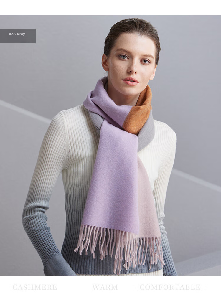 Hengyuanxiang 100% Cashmere Scarf, Women's Shawl, Warm Neck Warmer, Birthday Gift for Mom, Present for Elders 42