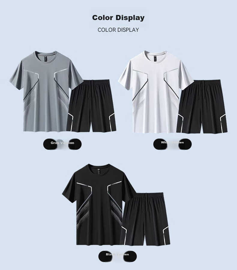 VICTORIATOURIST Men's Sports Set, Indoor Running Quick-Dry Shirt, Soccer Training Suit, Basketball And Badminton Outfit, Casual Set 9