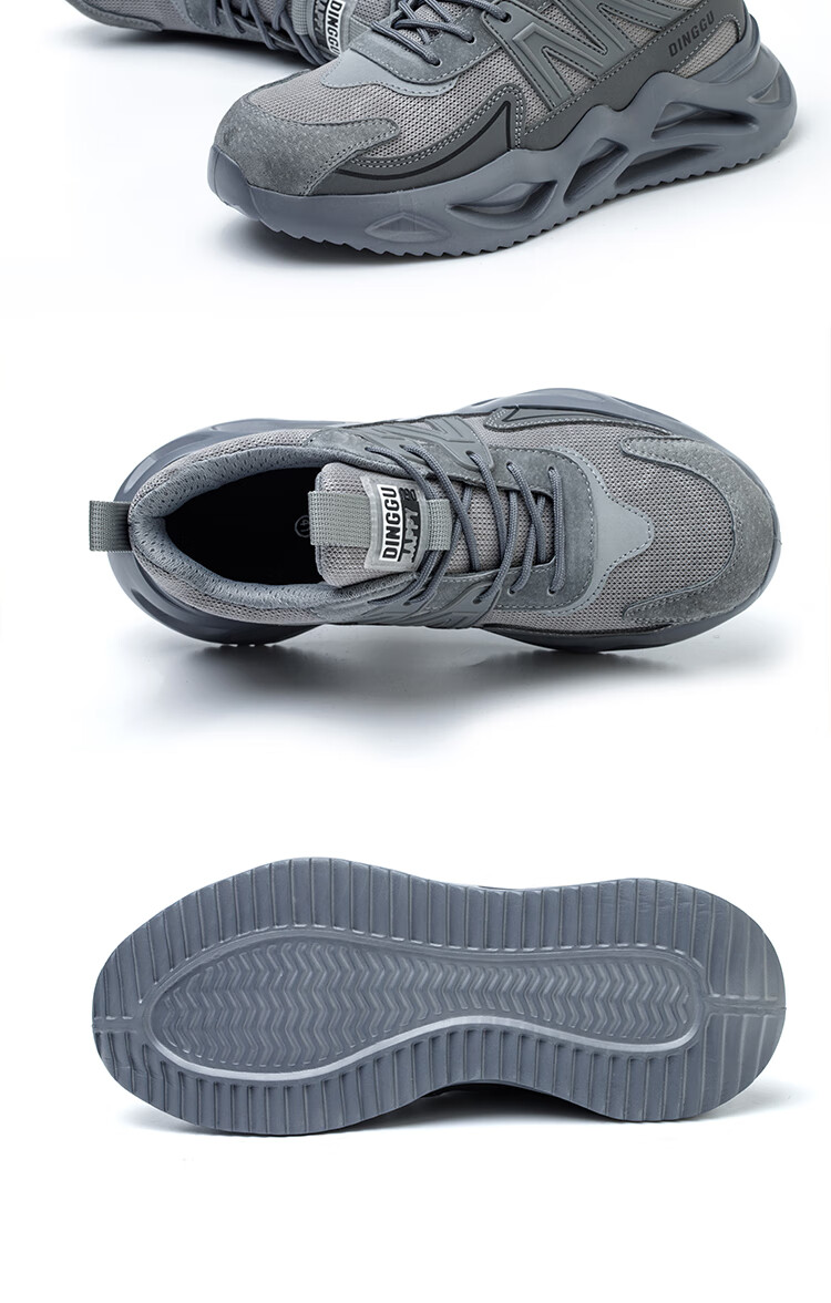 Dinggu Safety Shoes for Men, Work Boots for All Seasons, Construction Site Shoes, Anti-Smashing, Anti-Puncture Steel Toe, Lightweight, 953hui43 11