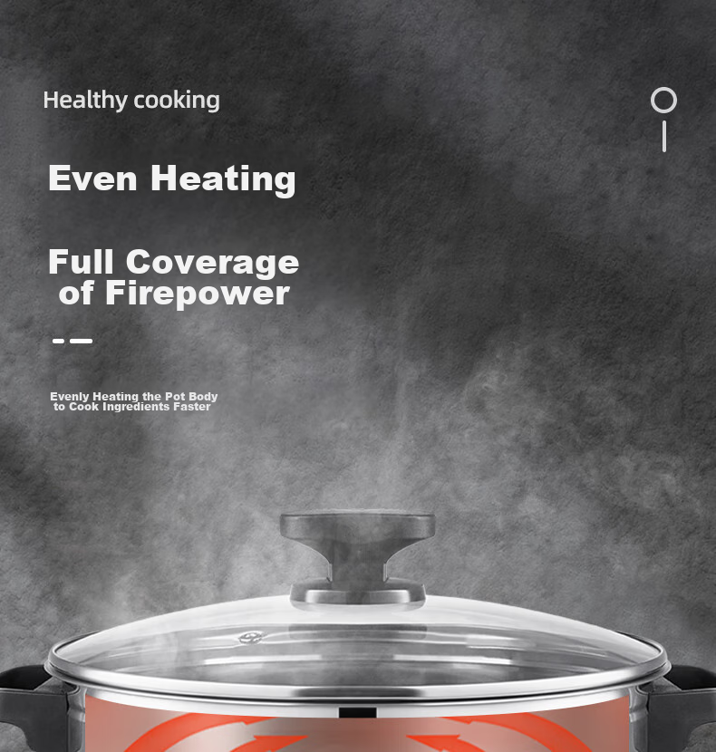 Hui Dang Jia Multifunctional Electric Cooker with Timer, Steamer Pot, Wok, Versatile Pot, Hot Pot, 304 Stainless Steel Pot HDJQJG5-30 Single Pot 10