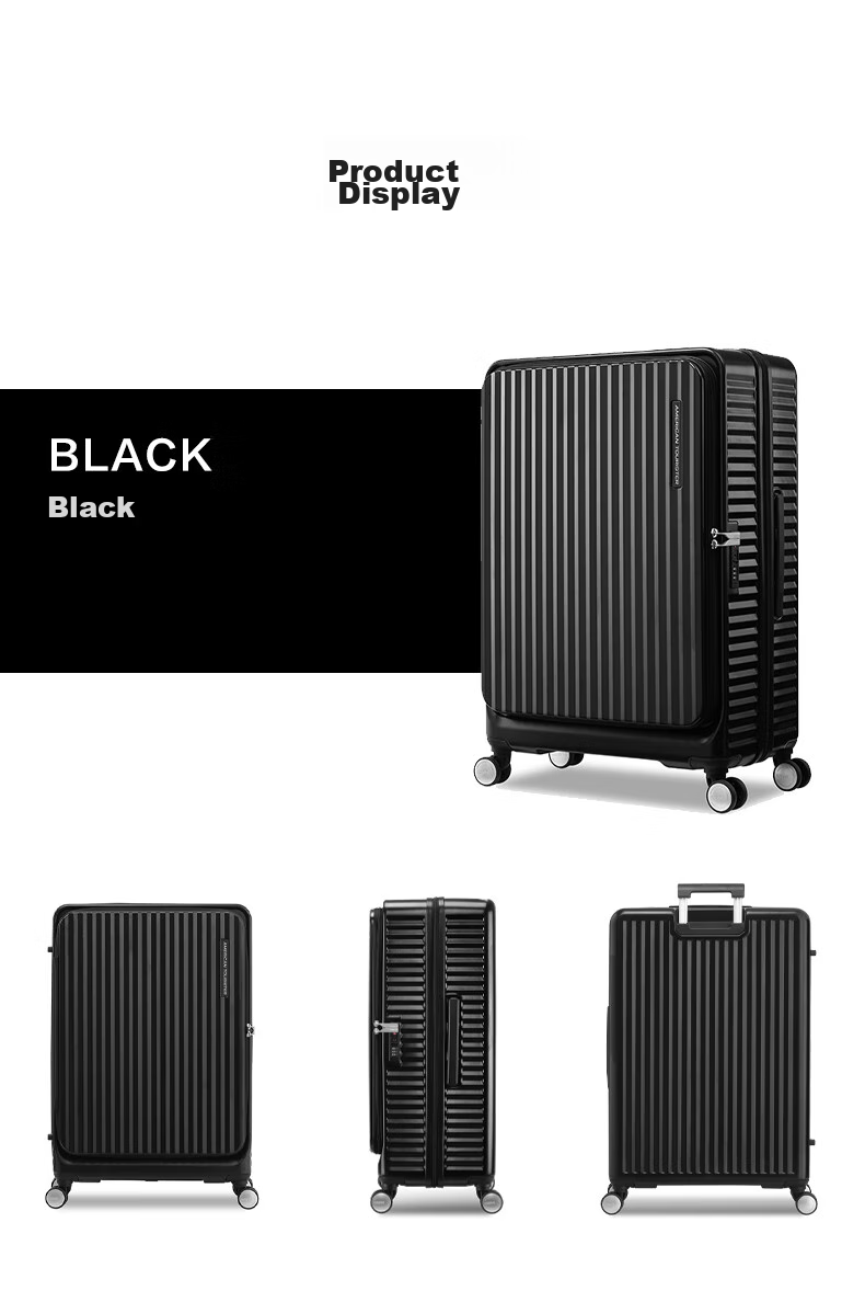 AMERICAN TOURISTER Luggage, 24-Inch Side-Opening Suitcase, Lightweight Large-Capacity Travel Case, Chubby Suitcase, Black NF2 Combination Lock Case 14