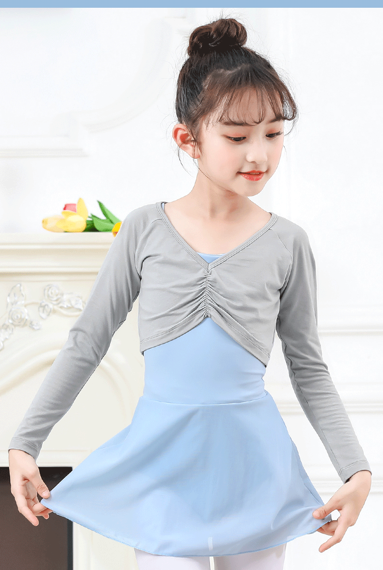 Zhiyouban Children's Outer Dance Shawl, Ballet Practice Top, Shoulder-Protecting Cover-Up for Girls' Dance Classes, Thin Vest, Pink 1