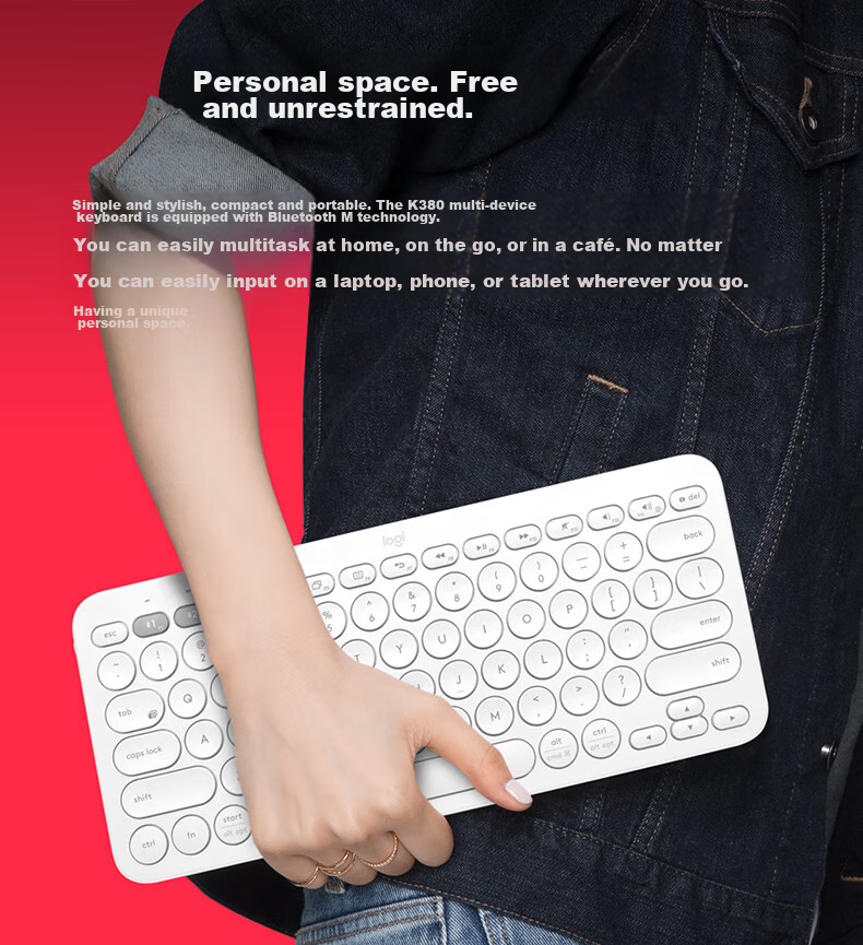 Logitech Stylish Series K390 Wireless Bluetooth Keyboard Ultra-thin Portable New Upgrade Blue 79 Keys 3