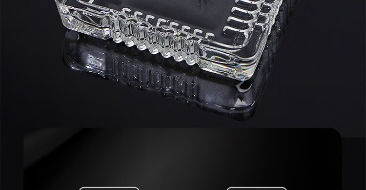 Jidukongjian Glass Ashtray, High-End Office Ashtray, Desktop Ornament, Birthday Gift for Dad, Square Shape 3