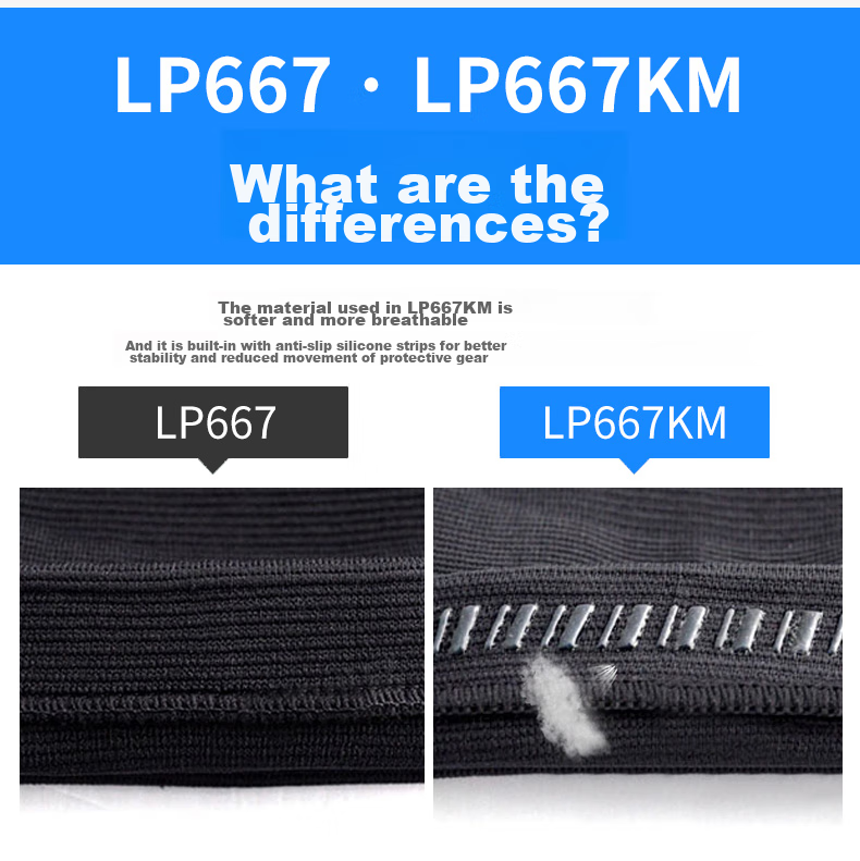LP 667R1 Knee Pads, Sports Elastic Cycling Basketball Protective Gear, Extended Full-Leg Leg Guards, Size L 4