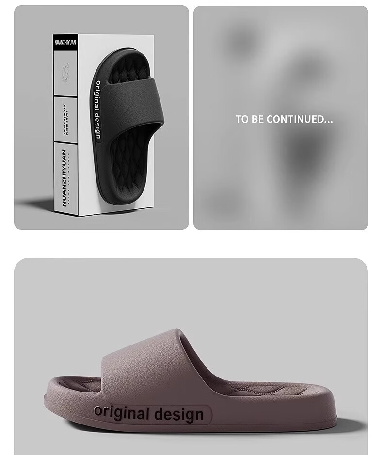 GUOLUOFEI Slip-On EVA Slippers for Men And Women, Summer Bathroom Shower Large Size Non-Slip Men's Sandals, Beige, Size 36-37 7