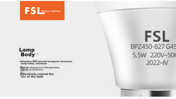 Foshanzhaoming LED Bulb, 5.5W Large Base G45 Energy-Saving Light Bulb, E27 White Light 6500K Mingzhu Third Generatio 16