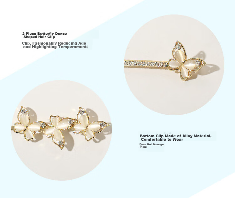 CHIMERA 2-Piece Hair Clip Set, Simple Side Bangs Clips, Hair Accessories, Mid-Autumn Festival Gift for Girls 12