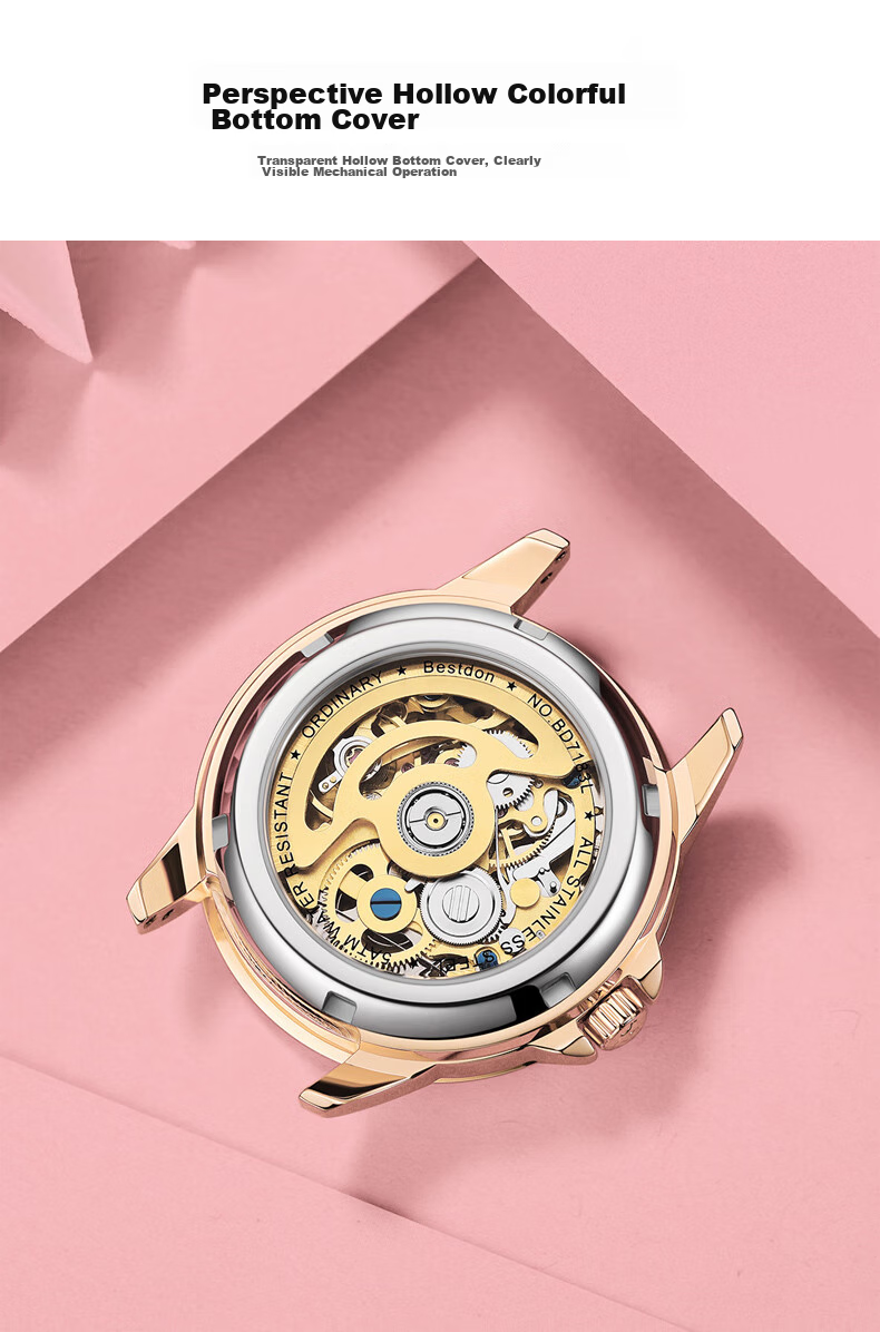 Bestdon Ladies' Watch Brand, Top Ten Famous Watches, Fully Automatic Mechanical Wristwatch, Light Luxury Gift Box, Gift for Women, Gift for Girlfriend 11
