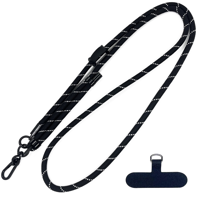BZBC Phone Lanyard, Crossbody Strap, Detachable, Durable, for Men And Women, Outdoor Hiking, Personalized Creative, Anti-Drop Anti-Loss, Long Wrist Strap for Earphones And Cameras, Black And White Fine Texture