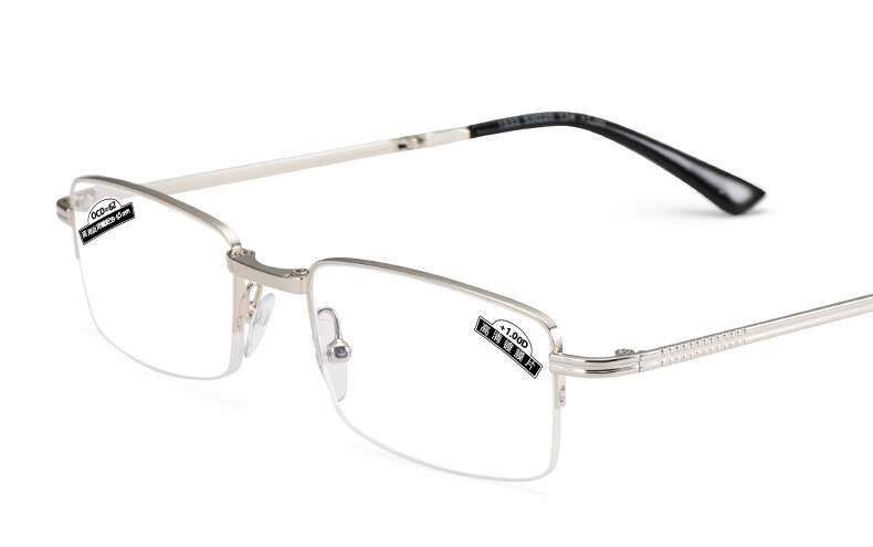 Funsonca Metal Folding Portable High-Definition Coated Reading Glasses for Men And Women, Imported Materials, Durable 6504, 100 Degrees, Father's Day 6