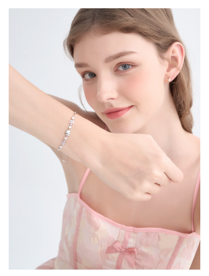 Chaosehui Sanrio Hello Kitty Pure Silver Bracelet, Birthday Gift for Women, Luxury Present, High-End Niche Item 6029 1