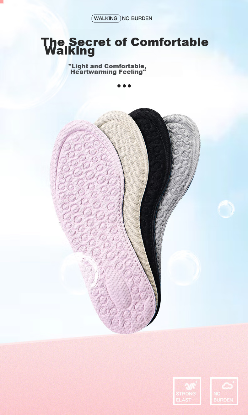 Maigaole 2 Pairs, Women's Insoles, Soft Sole Comfortable Breathable Sweat-Absorbing Thin Sports High Heel Insoles, Pink, Size 35-36 1