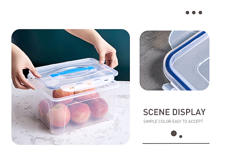JEKO&JEKO Refrigerator Storage Box, Food-Grade Kitchen Sealed Container, Egg Storage Box, Airtight Storage Box, 5L Capacity, Set of 4 16