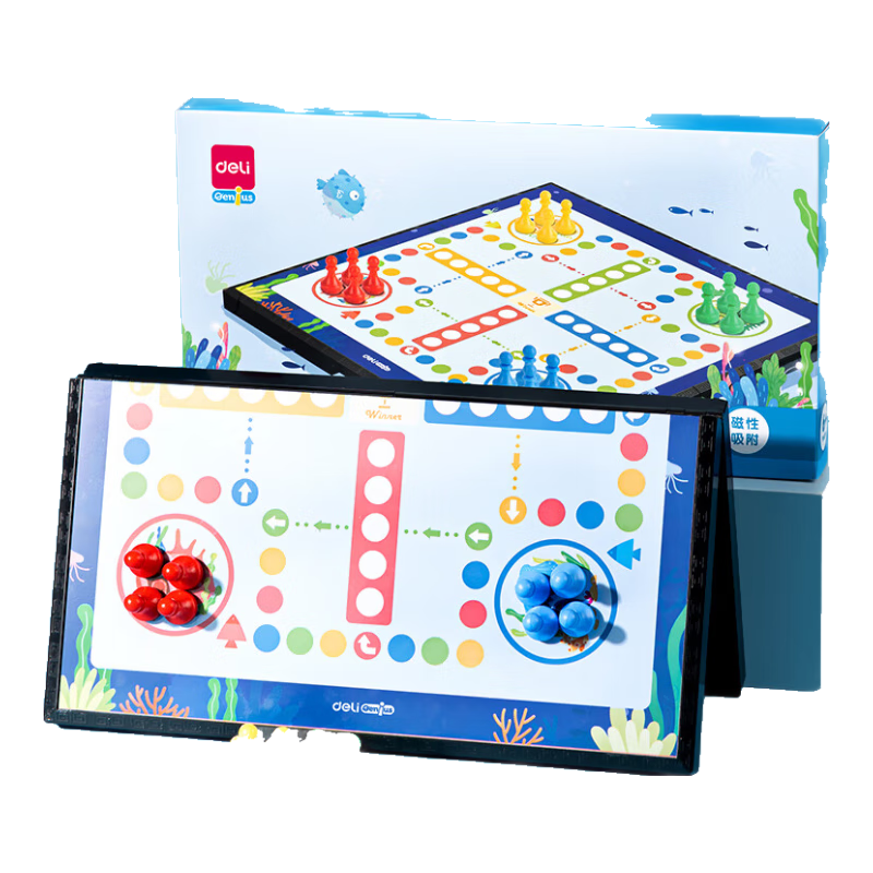 Deli Magnetic Ludo Board Game for Children, Back-To Toy, Birthday Gift YW110-F
