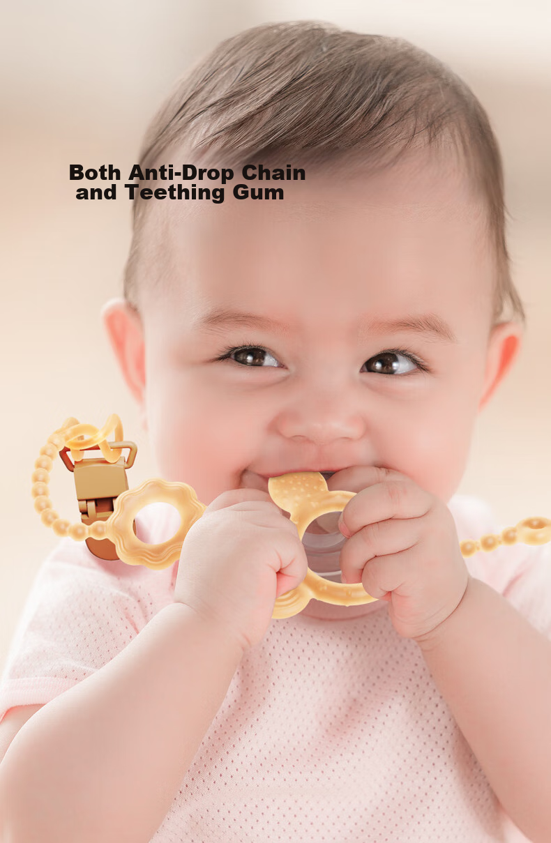 DOCTOR MA Baby Teether Anti-Drop Chain, Infant Toy Chain, Silicone Nipple Chain, Anti-Lost Cord, Bear Nano Silver Color 5