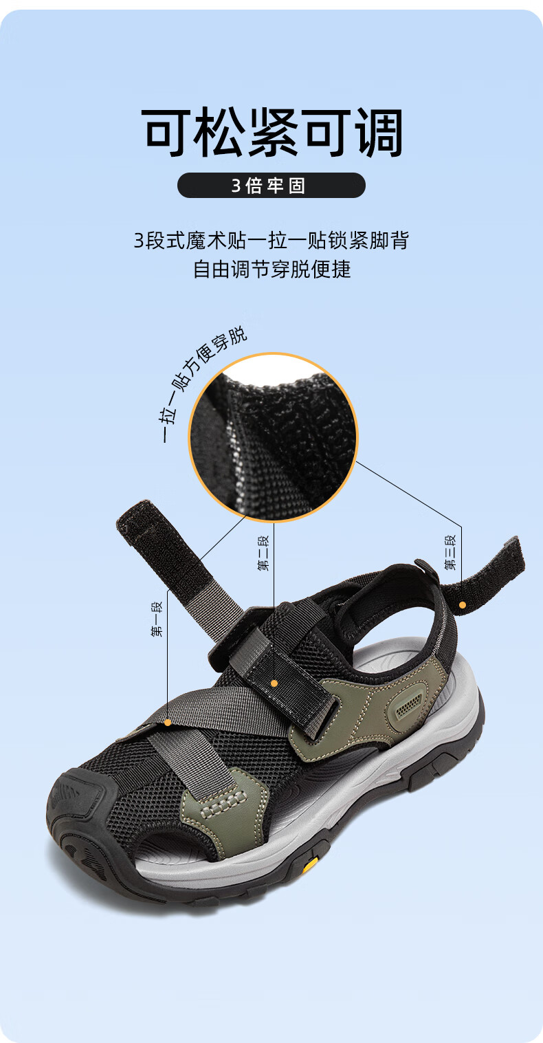 CAMEL Brand Men's Outdoor Casual Sandals, Breathable Closed-Toe Anti-Collision Beach Shoes P14M307617 Black Size 40 1