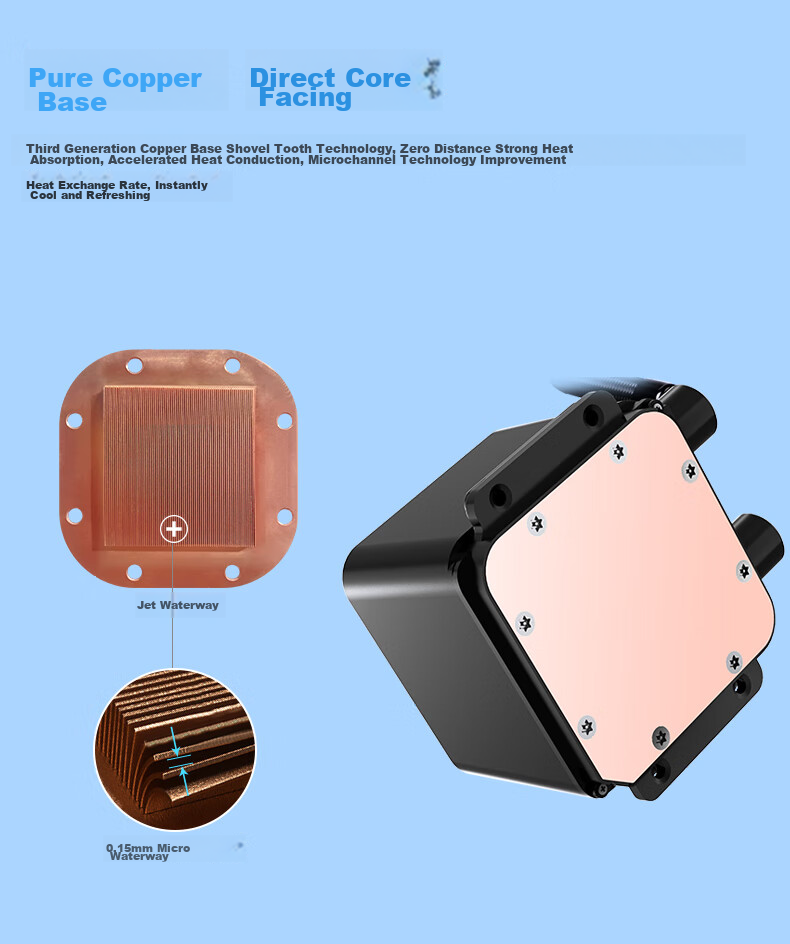 BUBALUS Lingshuang 120 All-In CPU Water Cooler (Iridescent Mirror Cold Head / Compatible with Intel LGA2011/AMD/Multi-Platform/PWM Temperature Control/Computer Fan) 9