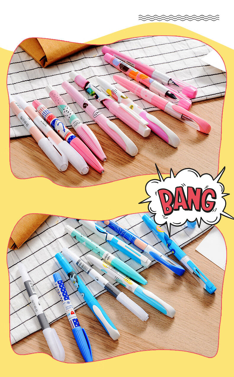 HERO Children's Day Gift P368M Erasable Fountain Pen Student Cartoon Stationery Grade 3 Posture Correcting Writing Practice Daily Writing Set 6-Pack Blue 6