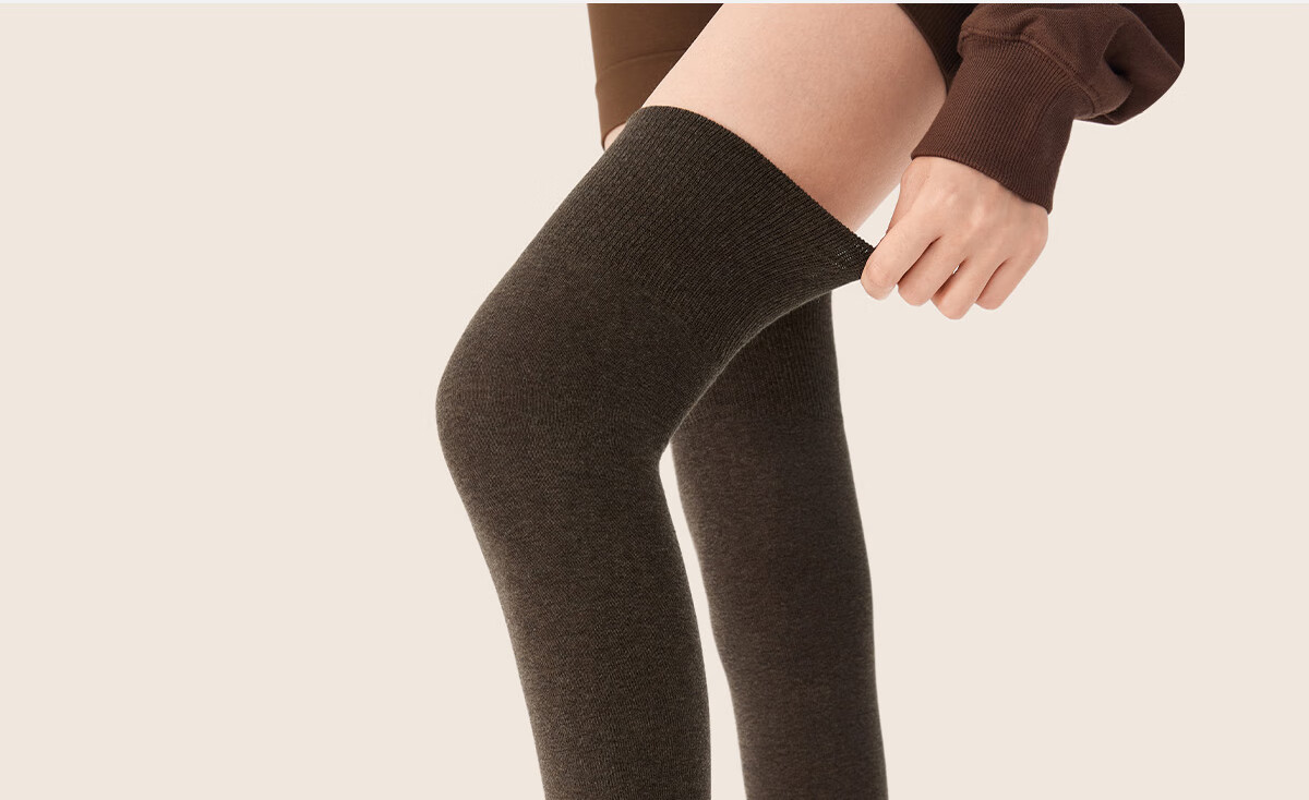Mianzhuwu Anti-Slip Slim Leg Thigh Socks Knee Protection High Tube Pure Cotton 10A Antibacterial Non-Slip Over-Knee Socks Women's Long Socks 2 Pairs 30
