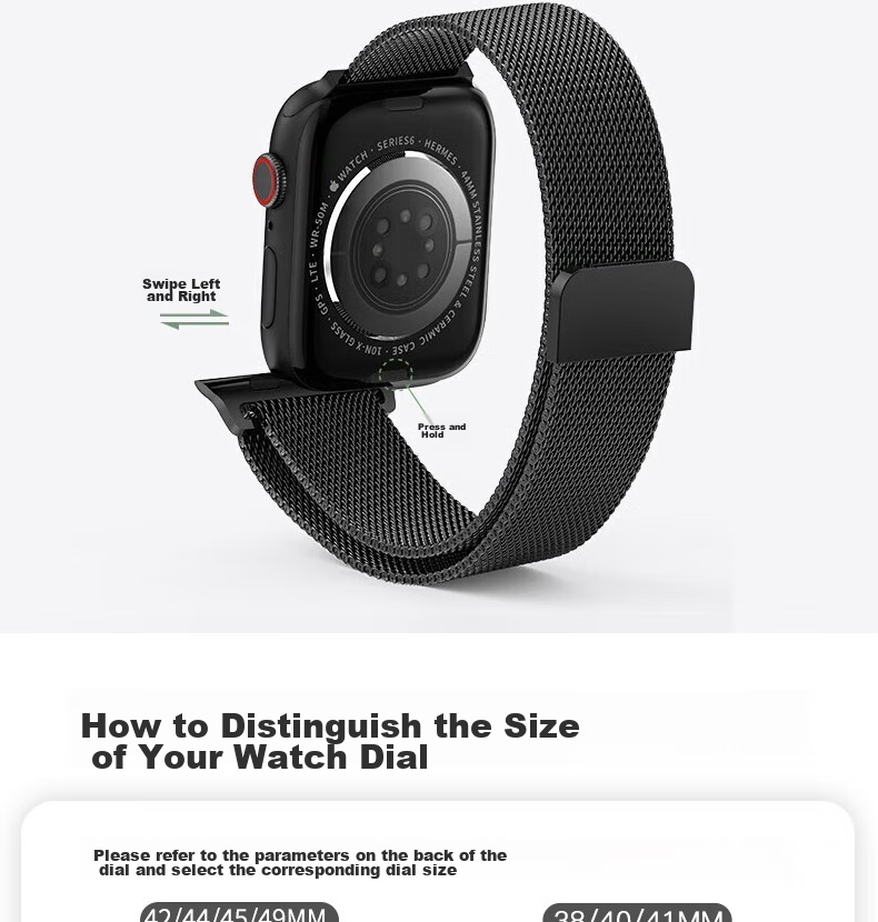 ESCASE Compatible Apple Watch Band, IWatch SE3 Milanese Magnetic Buckle Strap, Supports Apple Watch 11/SE2/9/8, 41/40/38mm, Silver 12