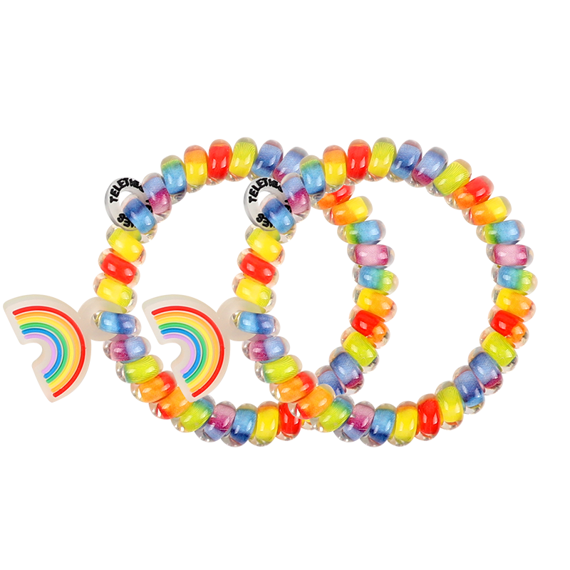 TELETIES American Imported Telephone Cord Organizer, Telie Ring, TT Ring, Cord Holder, Birthday Gift for Women, Rainbow Color, M Size