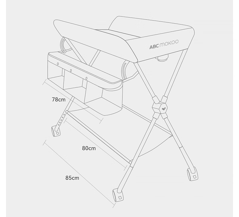 ABCMOKOO Saite Diaper Changing Table, Baby Care Station, Multifunctional Massage And Touch Table for Newborns, Diaper Changing Station - Cartoon Champagne Gold 34