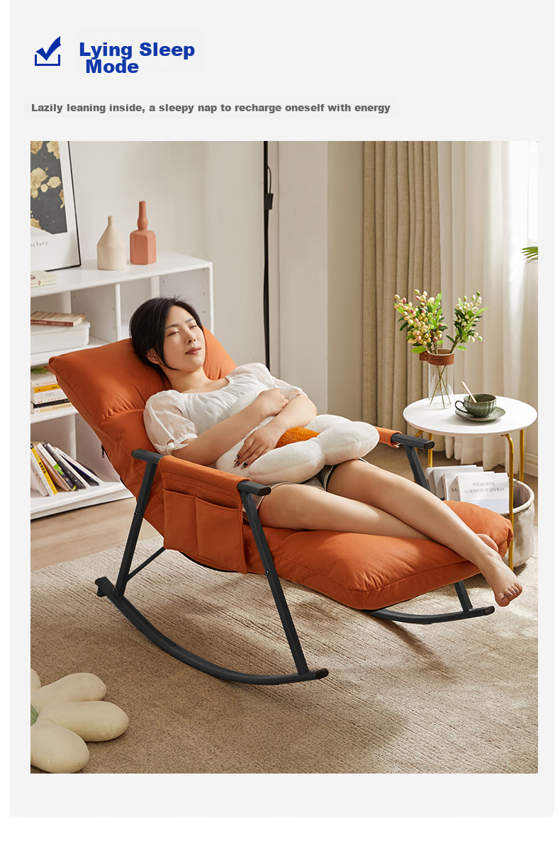 JIAYI Rocking Chair Lazy Sofa, Sleepable And Reclining, Balcony Lounge Chair, Adult Nap Living Room Single Large Sofa, 2025 New Model 6