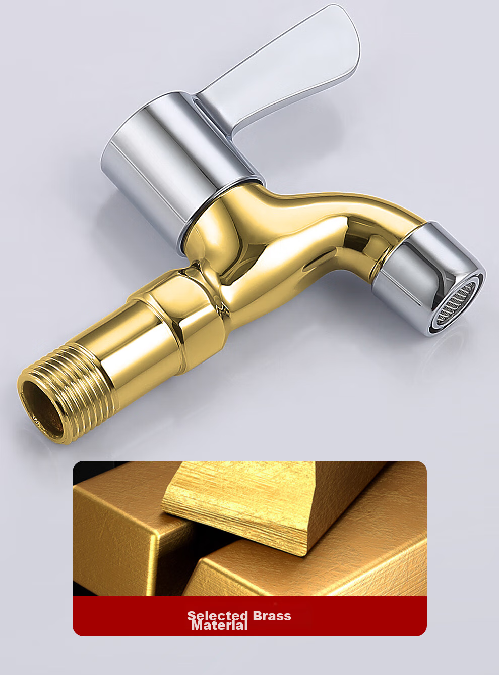 CVBAB All-Copper Extended Mop Sink Faucet, Thickened Quick-Open Spout Mop Sink Faucet, Mop Sink Faucet CV3511 4