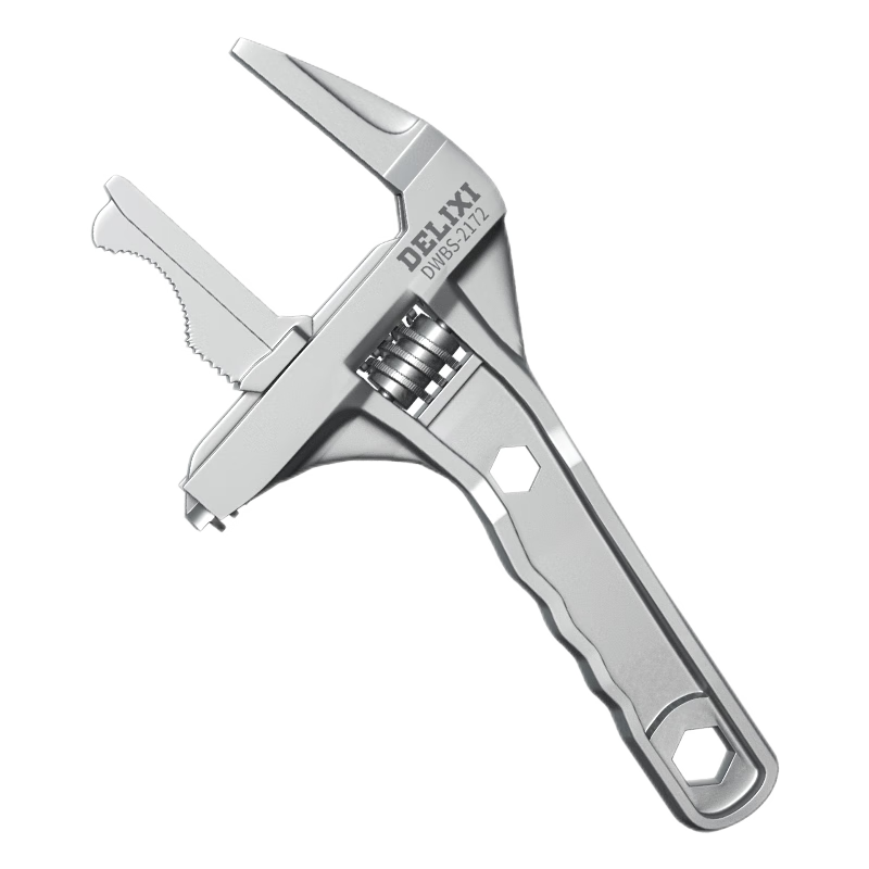DELIXI Bathroom Wrench Tool, Multi-Functional Short Handle Wide-Mouth Repair Spanner, Drain Pipe Air Conditioner Adjustable Wrench