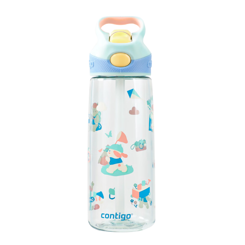 Contigo Kangdike Single-Layer Sports Straw Water Bottle, 600ml, Mengchong Tadeqingji HBC-ADN063