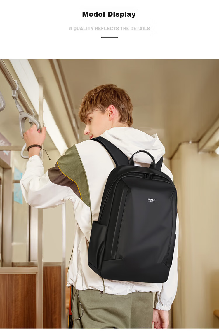 GOLF Backpack for Men, Water-Resistant Backpack, 15.6-Inch Laptop Bag, Student Bookbag, Business Casual Travel Backpack 24