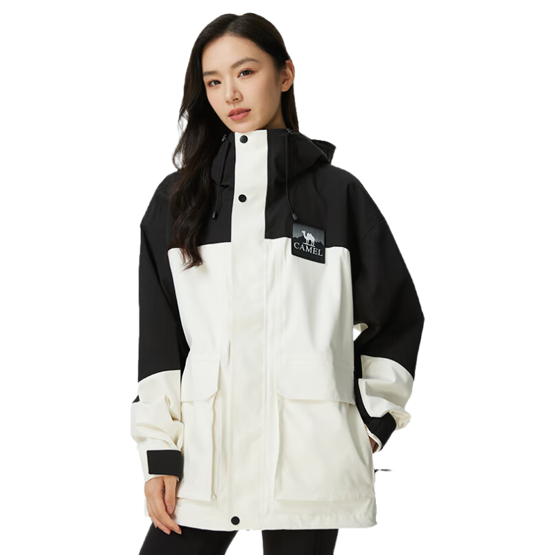 CAMEL Windbreaker Jacket for Men And Women, Spring And Autumn Outdoor Workwear Hard Shell Single Layer Heavy Rain Hiking Suit B109 S