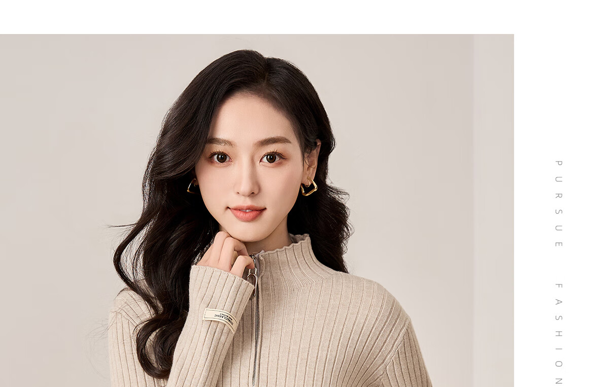 Chushen Women's V-Neck Knitted Sweater, Slimming Versatile Embellished Coat Top S61Z142 24