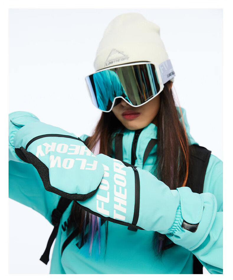 Flow Theory Full-Finger Kevlar Ski Gloves, Windproof, Waterproof, Warm, Wear-Resistant, Professional Single And Double Board Gloves 27