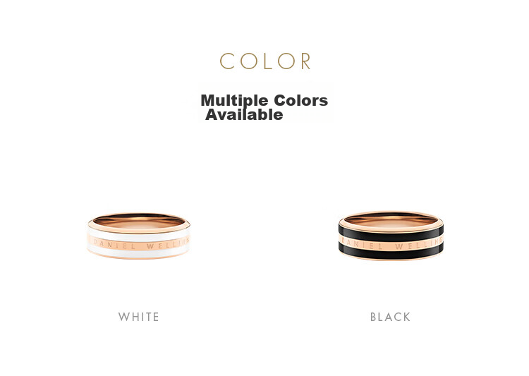 DanielWellington DW Ring for Men, Shining Black Rose Gold Size 60 Couple Rings DW319 Birthday Gift for Me 9