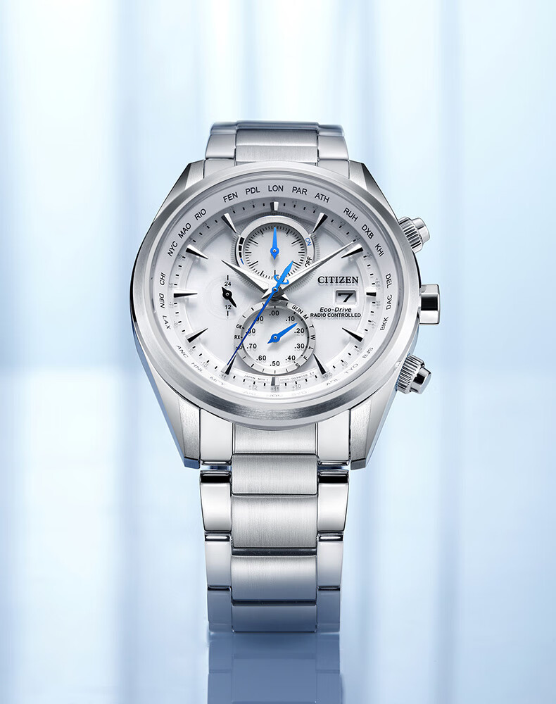 CITIZEN Watch for Men, Eco-Drive, Radio-Controlled, Japanese And Korean Style, Eagle in The Sky, Steel Band, Gift for Boyfriend, AT8265-81E 5