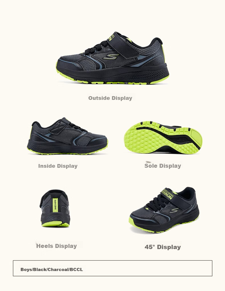 Skechers, Boys' Leopard Running Shoes, Shock-Absorbing Sneakers for Older Children, Velcro Casual Shoes, 405009L 29