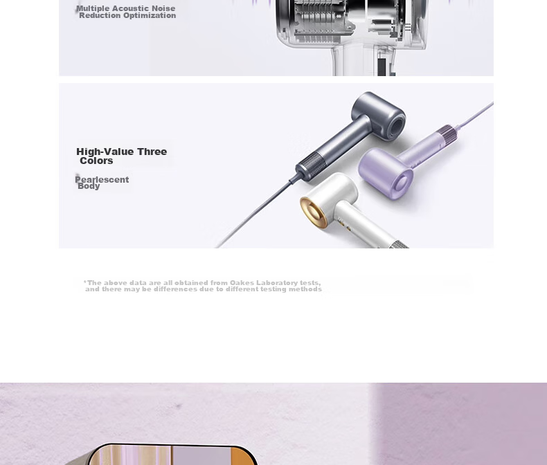AUX Hair Dryer, Home Use Electric Blower, High Power Negative Ion Quick-Drying, Hair-Friendly, Bladeless High-Speed Dryer, Professional Use for Hair Salons, 1600W High Power, Birthday Gift for Wome 14