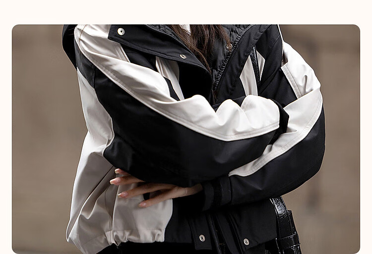 Dme [North European Cotton Triple Protection System] Winter Outdoor Contrasting Color 90% Duck Down Hooded Short down Jacket for Wome 3