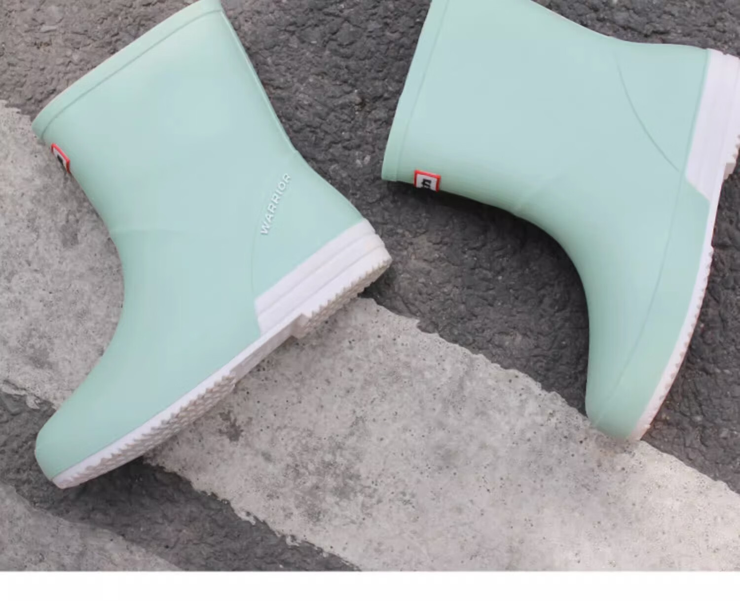 Huili Women's Fashionable Outdoor Waterproof Shoes, Non-Slip Wear-Resistant Rubber Shoes, Rain Boots 13-1, Green, Size 40 10