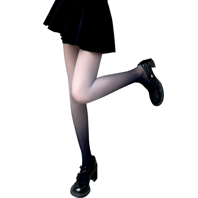 LangSha Gradient Color Sheer Pantyhose for Women Summer Ultra-Thin Tights Pure Lolita Sexy Gradient Black Stockings Gradient Green One Pair One Size