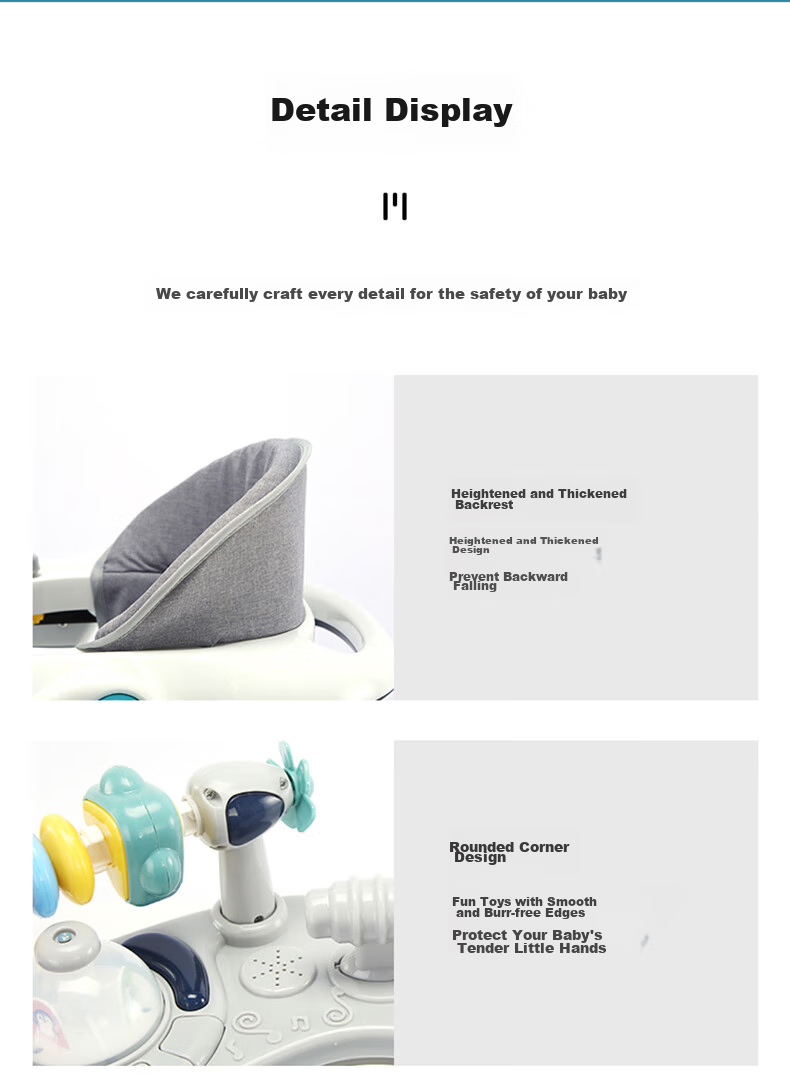 ANGI BABY Multifunctional Baby Walker Anti-Tip Foldable Push Toy Gift for Kids 15