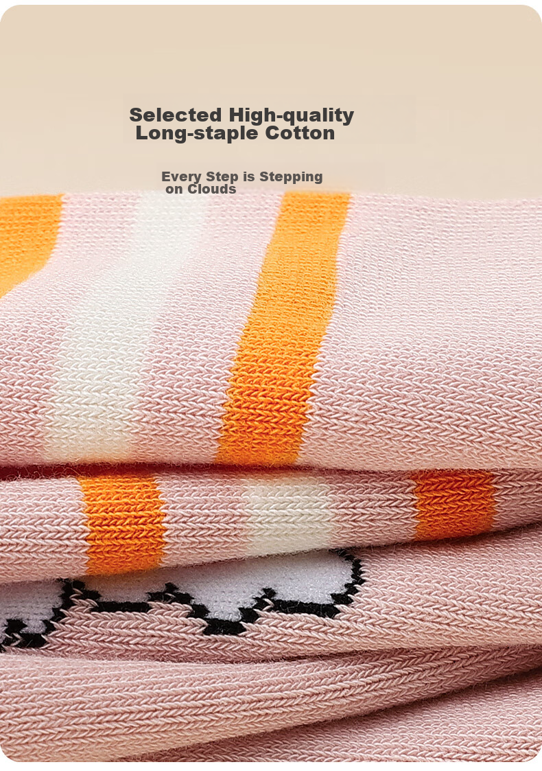 LangSha Children's Socks, Girls' Spring Autumn Winter Long Socks, Comfortable Sweat-Absorbing Breathable, for Older Children, Cute Sports Girls' Cotton Socks 3