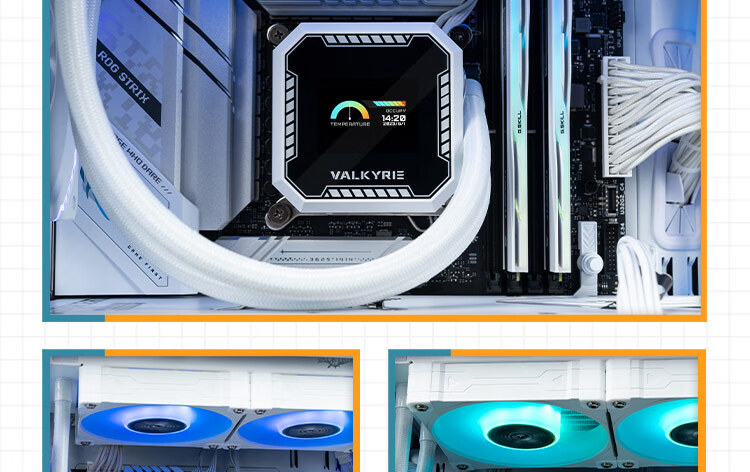 VALKYRIE B360W VK All-in-One CPU Liquid Cooler 2-Inch IPS LCD Screen Multi-Platform Support ARGB Lighting One-Cable Connection 19